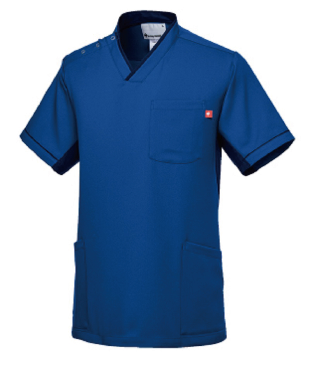 UQM1537-45 男女兼用スクラブ ナイトブルー×ネイビー | 医療用白衣